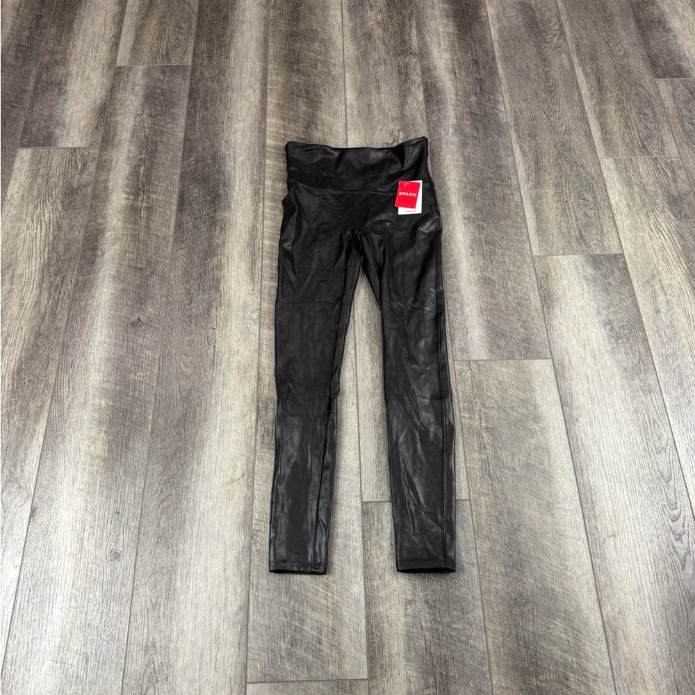 Spanx‎ Black Faux Leather Leggings